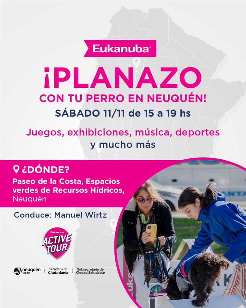 Afiche de Planazo. Actividad de la municipalidad de Neuquén para las familias y sus perros