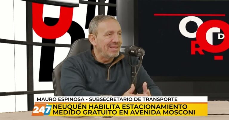 Mauro Espinoza habló de los buses eléctricos y el estacionamiento gratuito a la vera de la Mosconi en Neuquén capital