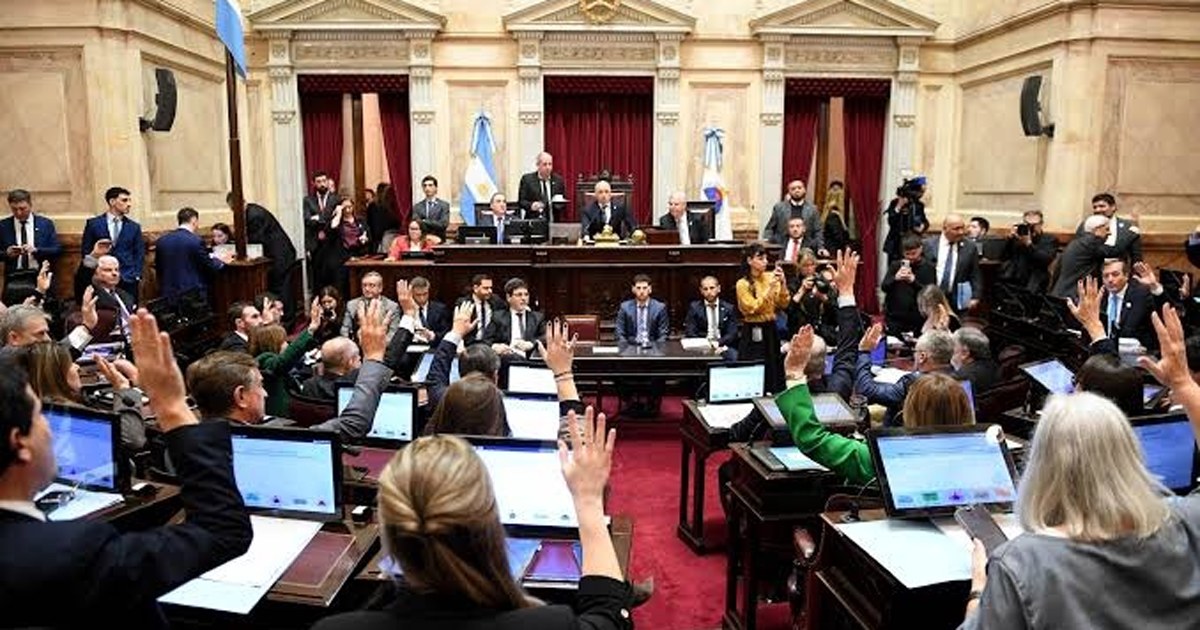 Senadores en sus bancas durante el debate por la Ley de Propiedad Privada en la cámara alta