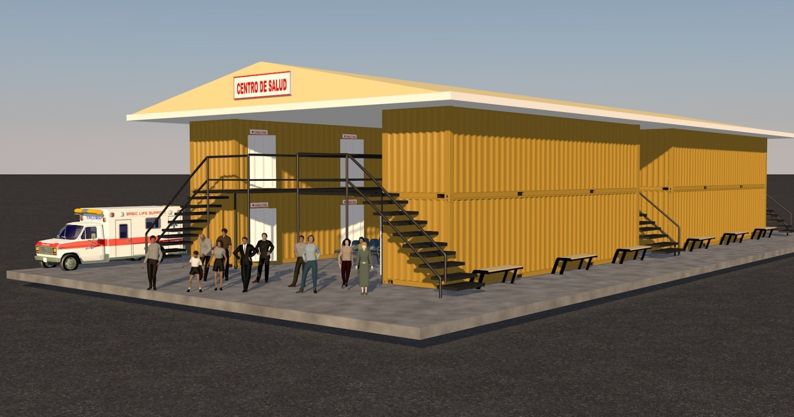 Operarios ensamblan paneles prefabricados de una casa modular en obra