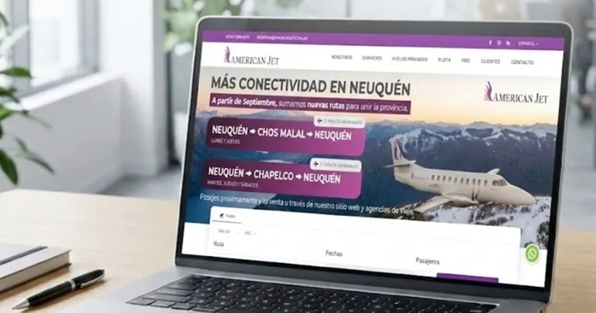 Pista y terminal del aeropuerto de Chapelco, cerca de San Martín de los Andes