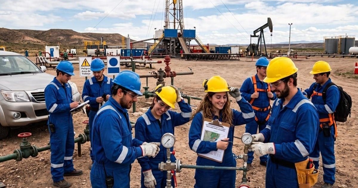 Estudiantes universitarios en mesas de trabajo analizan consignas técnicas junto a profesionales de la industria