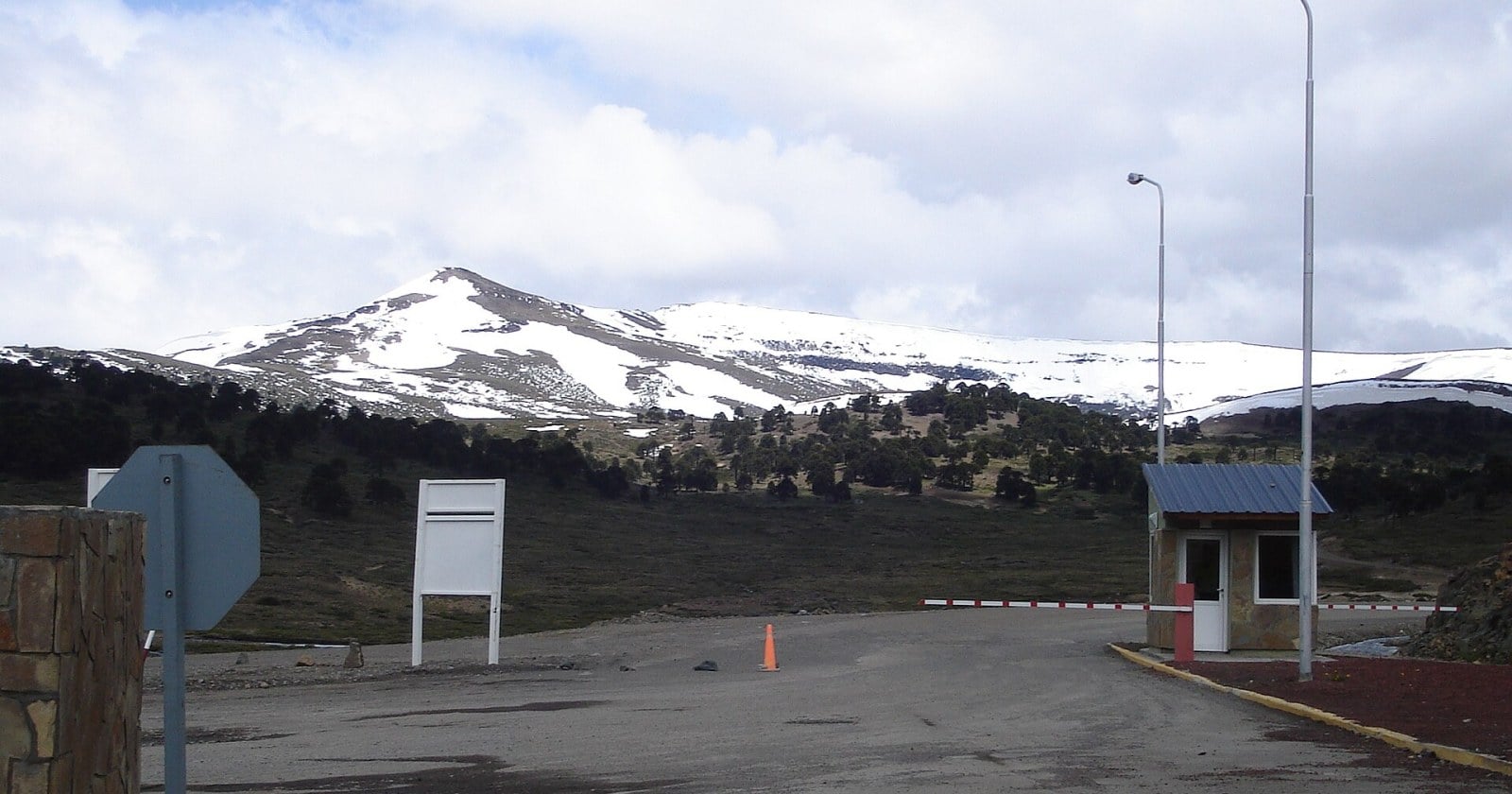 Bosque de araucarias y laguna de altura en el entorno de Pino Hachado, escenario de la carrera